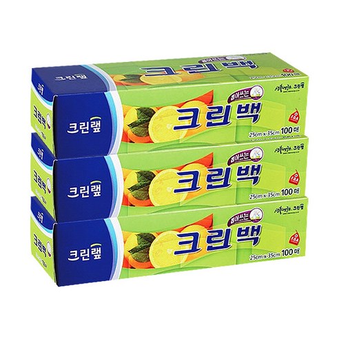 0312 Cleanwrap Clean Bag Medium(100 Sheets) 크린랲 크린백 중 25cmx35cm(100매)