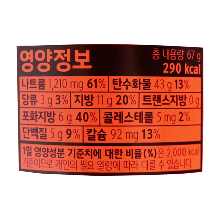 2214 농심 새우탕 컵 67g (한박스 30개입)