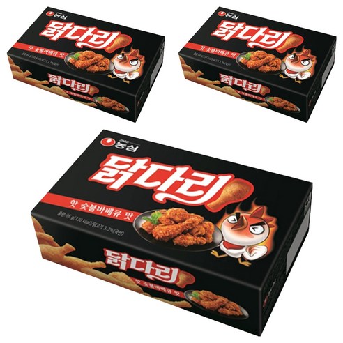 3257 Nonhshim Chicken Chips Hot BBQ 농심 닭다리 핫 숯불바베큐맛 66g