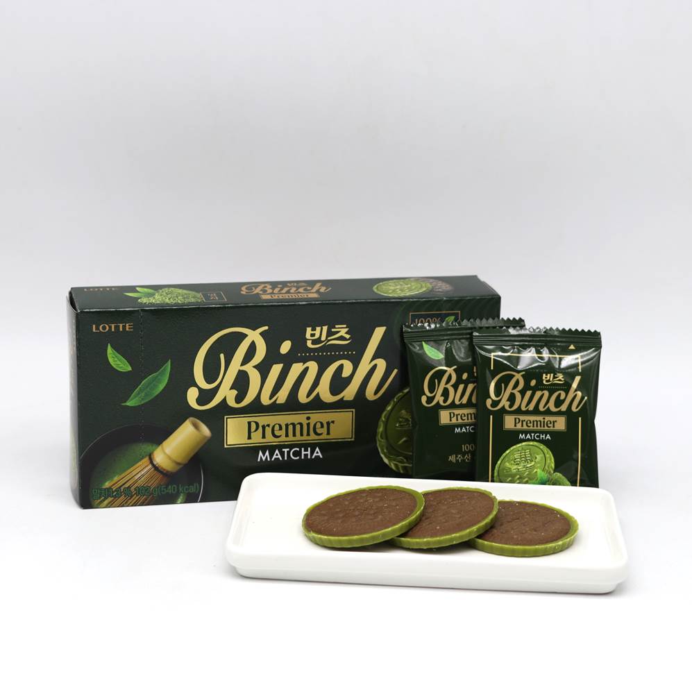3317 Lotte Binch Premier Matcha Cookie 롯데 빈츠 프리미어 말차 102g