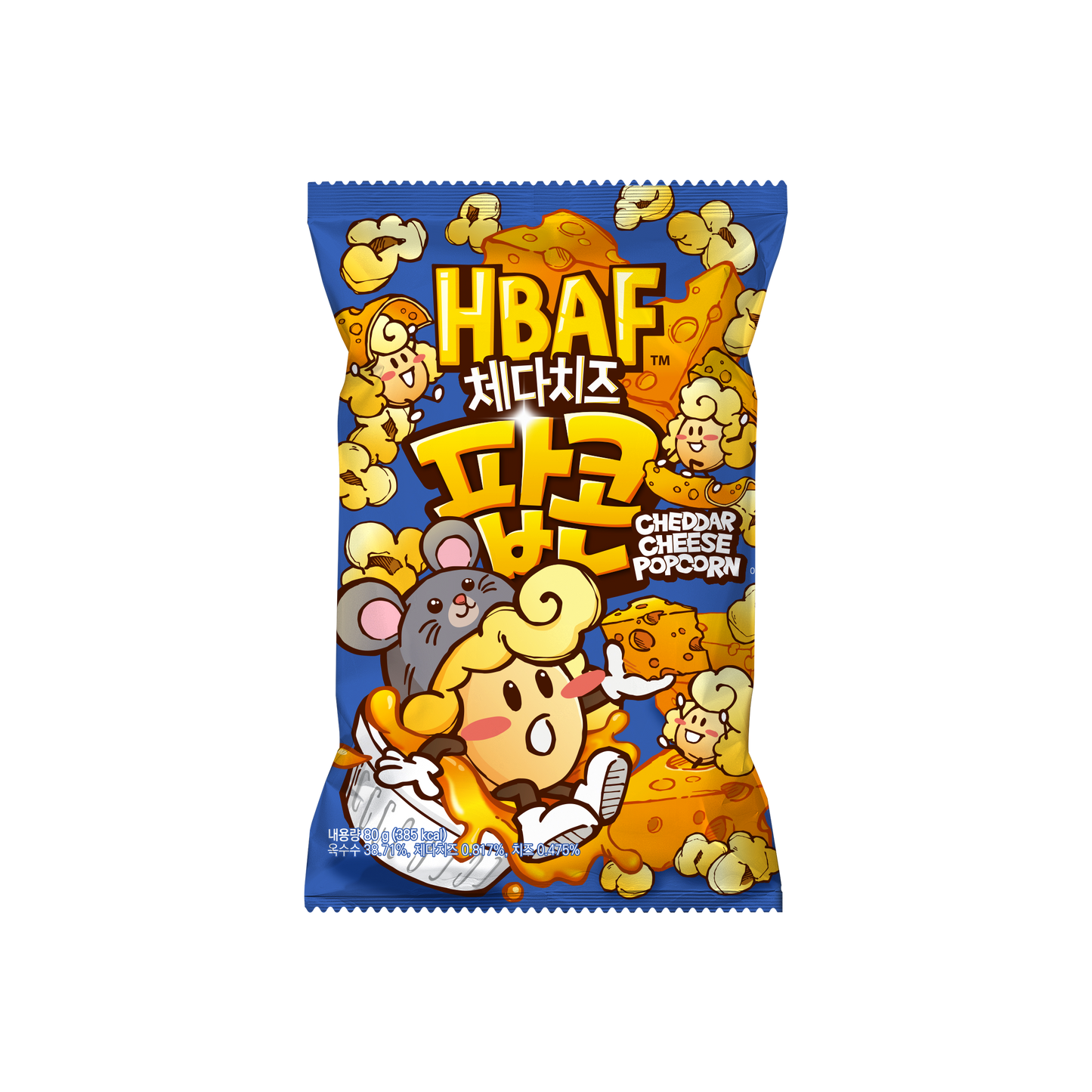3953 HBAF Cheddar Cheese Popcorn 바프 체다치즈 팝콘 80g